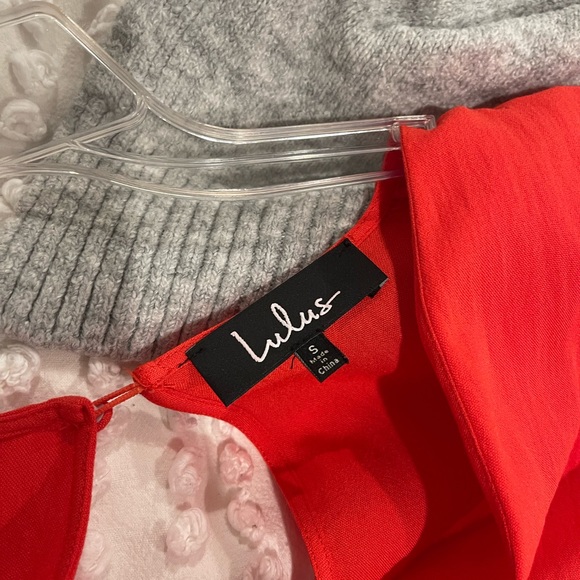 Lulu’s Red Coral Wide Leg Jumpsuit - Picture 5 of 6